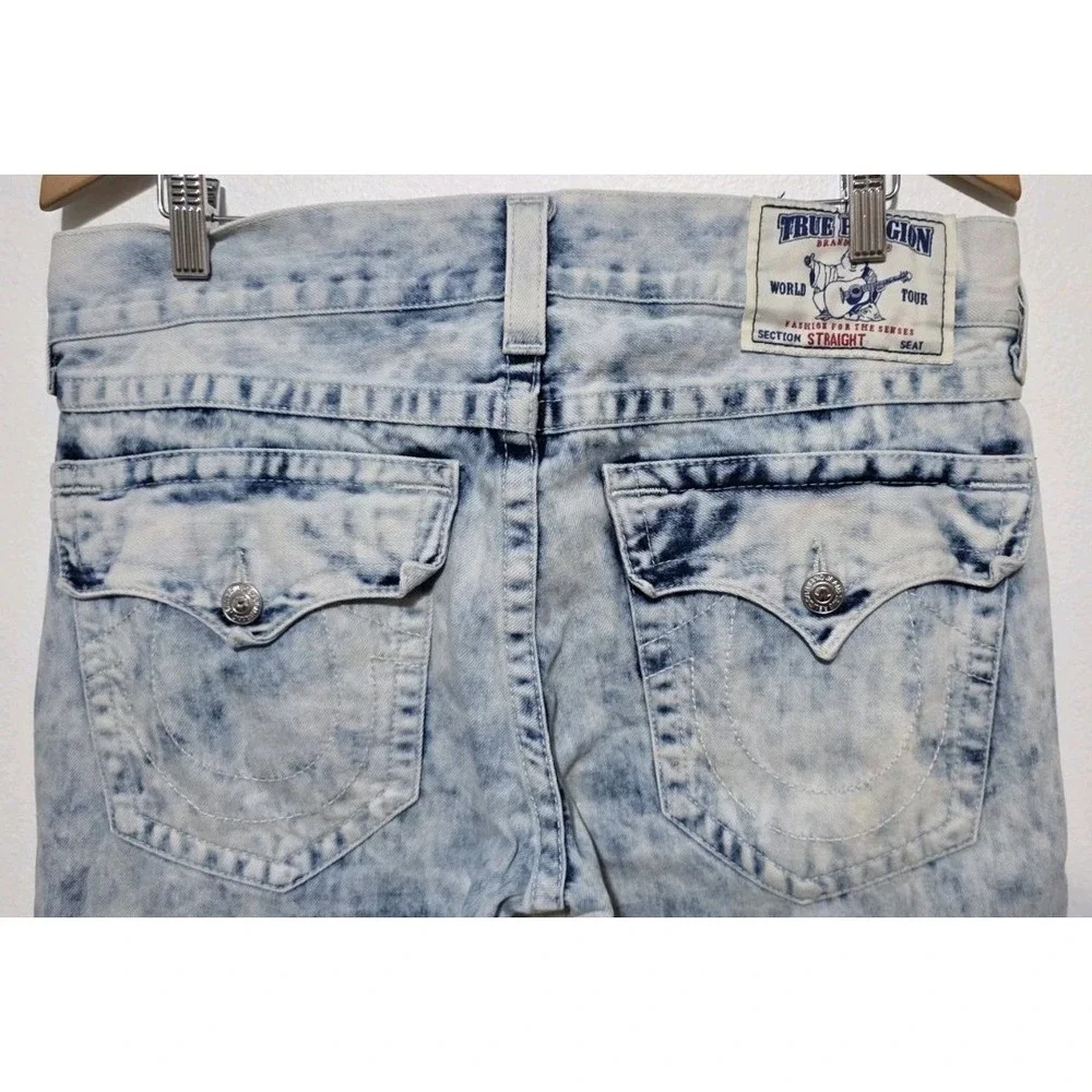 True Religion Jeans‎ Men World Tour Straight Acid Wash Flap Pocket 33x33 EUC